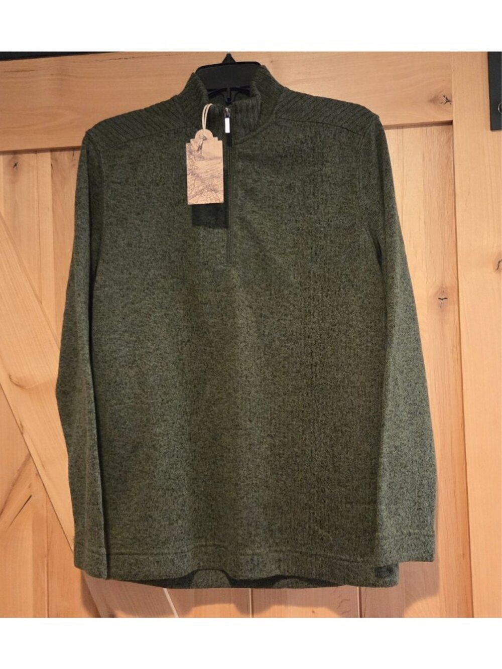 New! Telluride Men's S Green 1/4 Zip Pullover Sweatshirt Sweater Golf Athletic